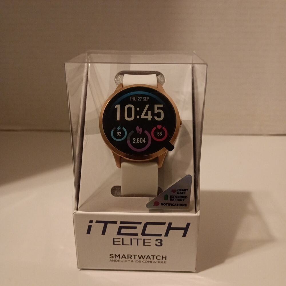 iTech ELITE 3 SmartWatch Android And IOS Compatible White